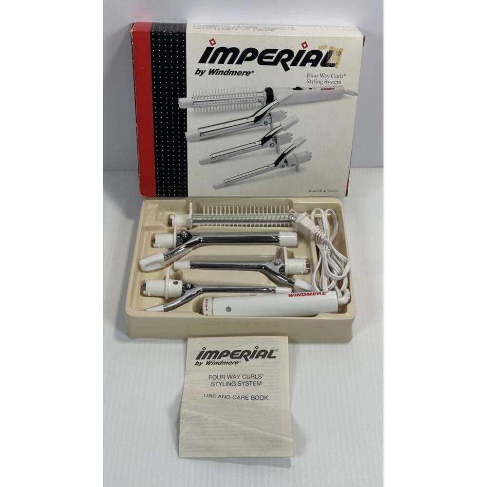 Vintage Windmere Four Way Curling Iron Set 4 Attachments GREAT‎ CONDITION NEW